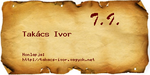 Takács Ivor névjegykártya